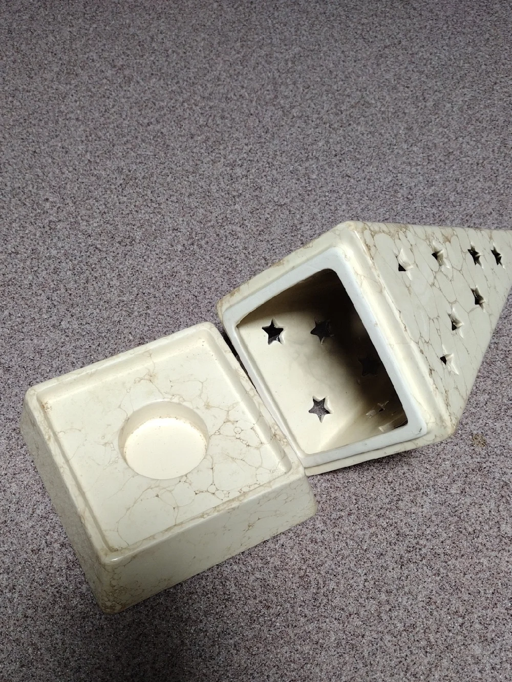 Vintage 90's PartyLite Pyramid Galaxy Tea Light Holder in Cream - Picture 5 of 8